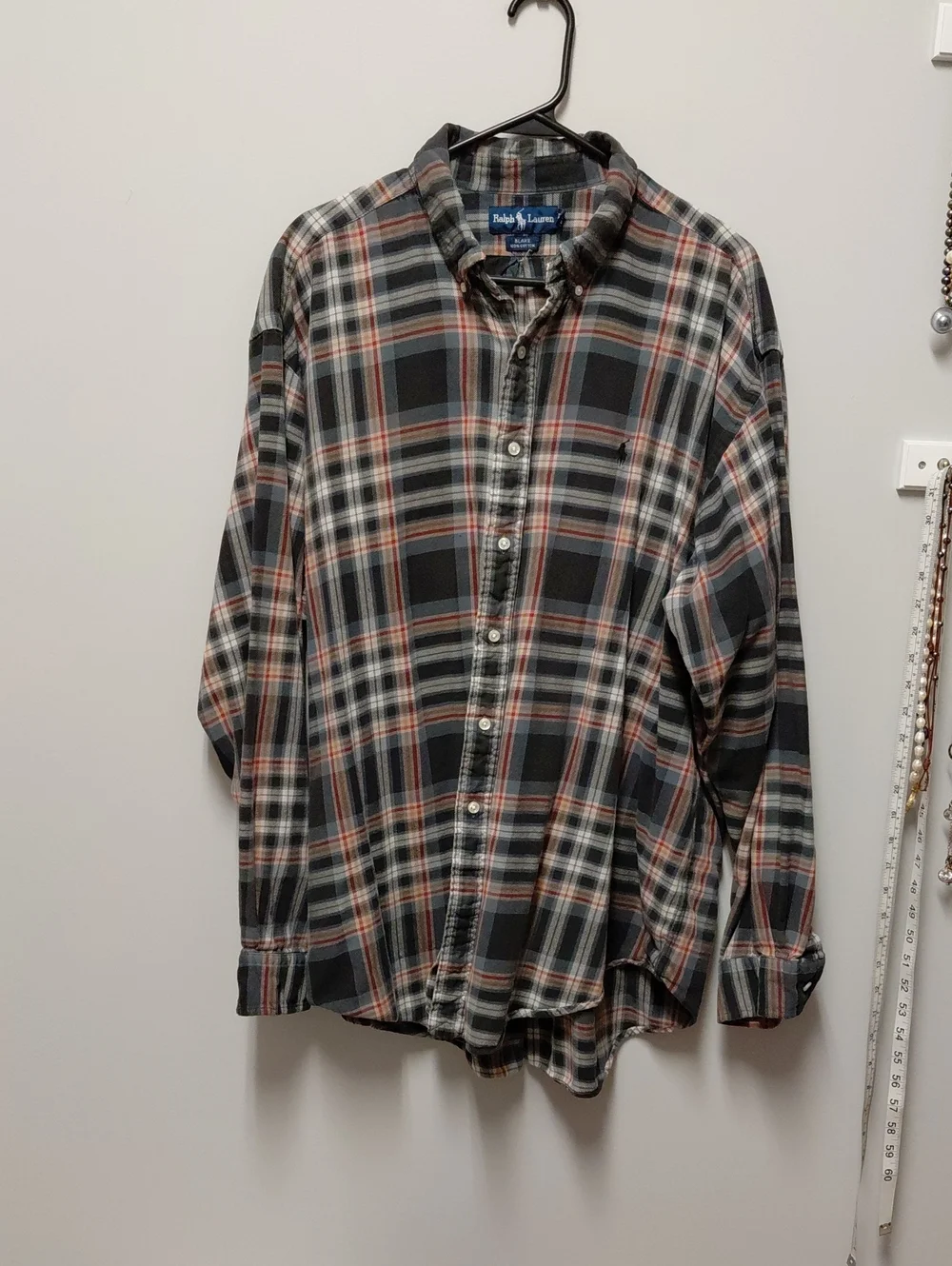 Polo by Ralph Lauren Men’s Blake Black Plaid Button-Down Shirt, Size XXL